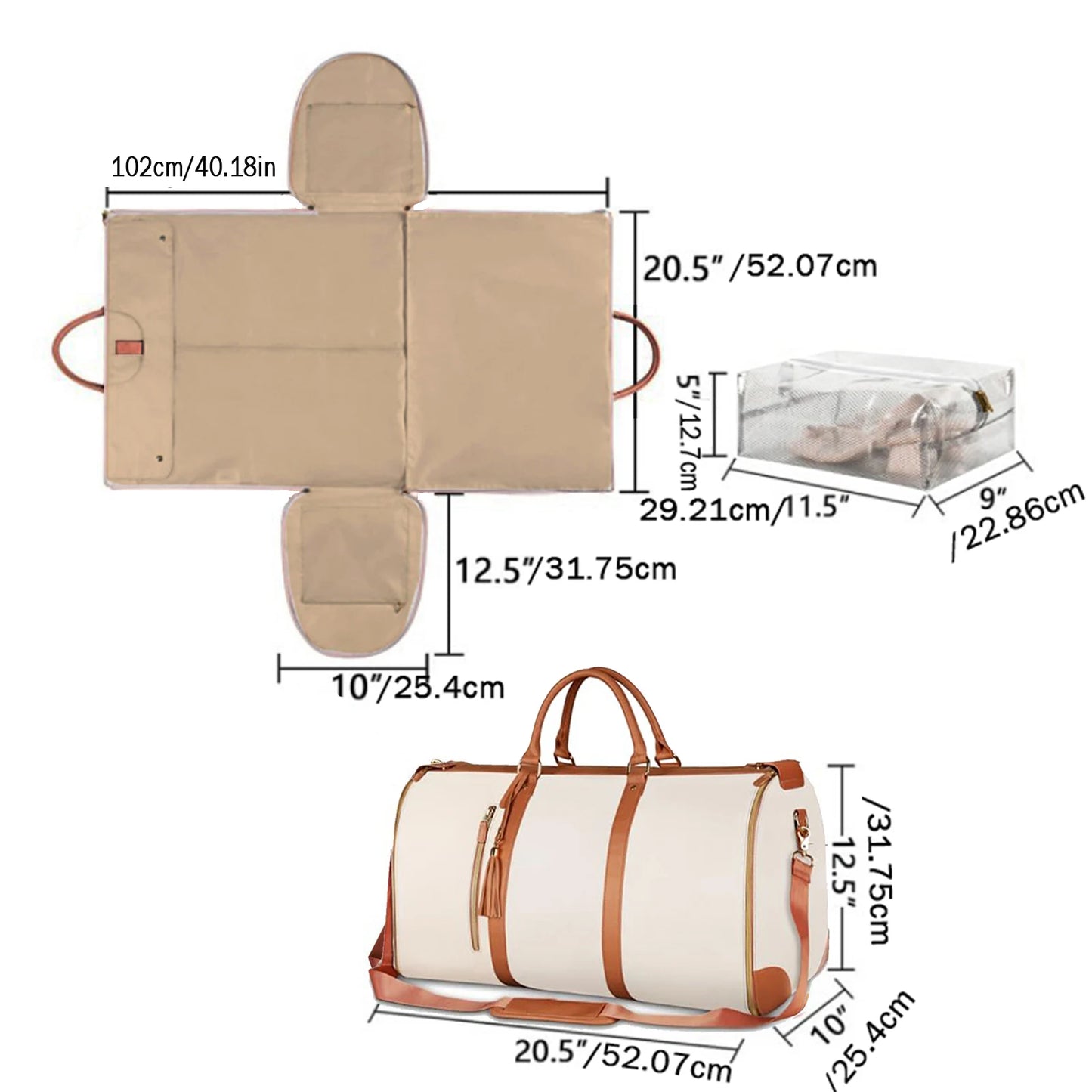 Chic Foldable Leather Duffel Bag™